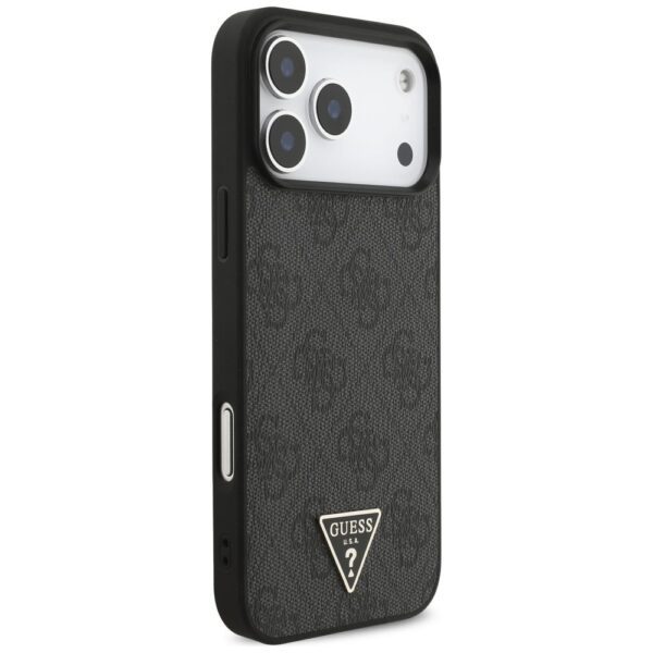 08138a319ff5daf67ee0e4bfb72e604e GUESS case for IPHONE 17 Pro Max compatible with MagSafe GUHMP17XP4TSDPPSK (4G PU W/ Strap Triangle Logo) black