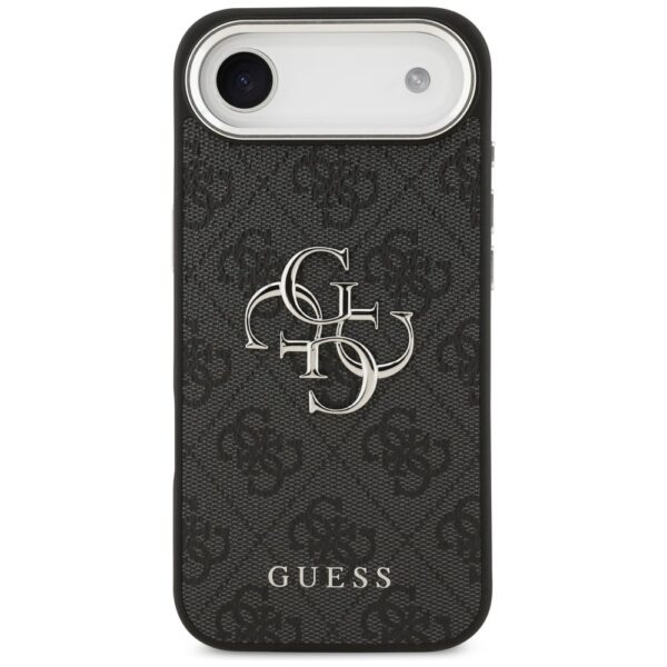 09ccae687d75f091c38b12a4a534de6c GUESS case for IPHONE 17 Air GUHCP17MP4G4SMCK (4G PU Leather Case with Big 4G and Classic Logo and Silver Metal Camera Frame) black