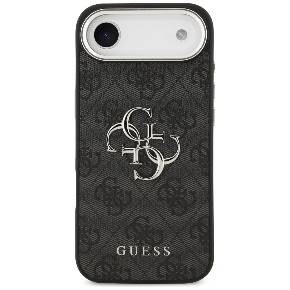 09ccae687d75f091c38b12a4a534de6c GUESS case for IPHONE 17 Air GUHCP17MP4G4SMCK (4G PU Leather Case with Big 4G and Classic Logo and Silver Metal Camera Frame) black