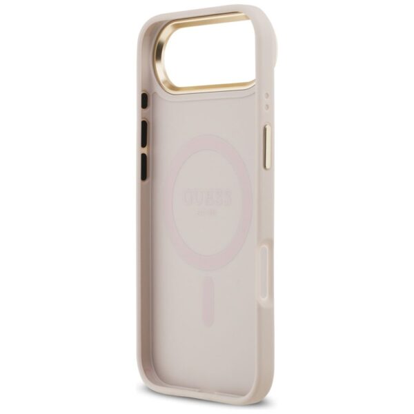 0a1e3e6466e1cc978ca44de93fde41e8 GUESS case for IPHONE 17 Air compatible with MagSafe GUHMP17MPGCRMDEP (PU W/ Grained Strass Logo) pink
