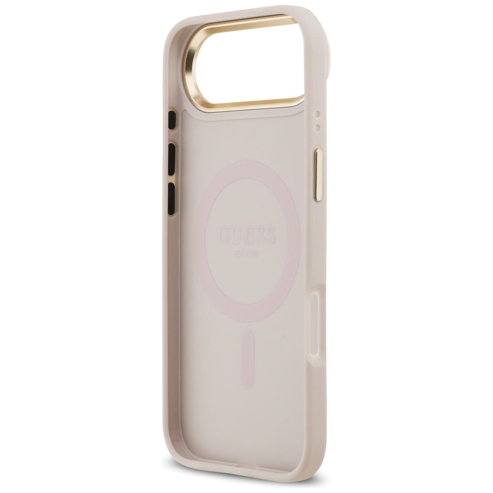 0a1e3e6466e1cc978ca44de93fde41e8 GUESS case for IPHONE 17 Air compatible with MagSafe GUHMP17MPGCRMDEP (PU W/ Grained Strass Logo) pink