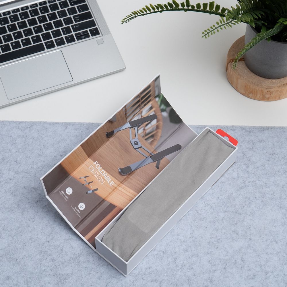 0b248cc9cfa7b7be50a2a91ee1f8d615 Desk holder for laptop / tablet foldable Forcell F-Grip Fold Stand H Pro gray
