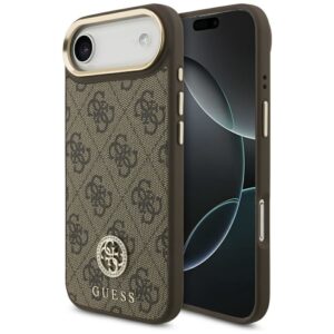 GUESS case for IPHONE 17 Air compatible with MagSafe GUHMP17MP4GRMDEW (PU W/ 4G Strass Logo) brown