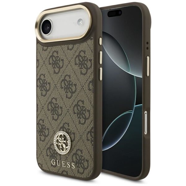 0b29da24e429e6980ad4afe2b80a7220 GUESS case for IPHONE 17 Air compatible with MagSafe GUHMP17MP4GRMDEW (PU W/ 4G Strass Logo) brown