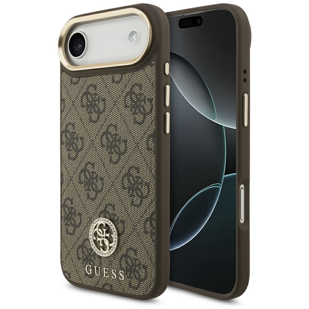 0b29da24e429e6980ad4afe2b80a7220 GUESS case for IPHONE 17 Air compatible with MagSafe GUHMP17MP4GRMDEW (PU W/ 4G Strass Logo) brown