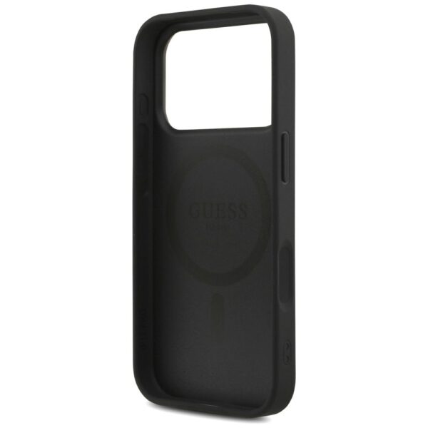 0b43532bb3490180d920835c4ab6ef8b GUESS case for IPHONE 17 Pro compatible with MagSafe GUHMP17LP4TSDPPSK (4G PU W/ Strap Triangle Logo) black