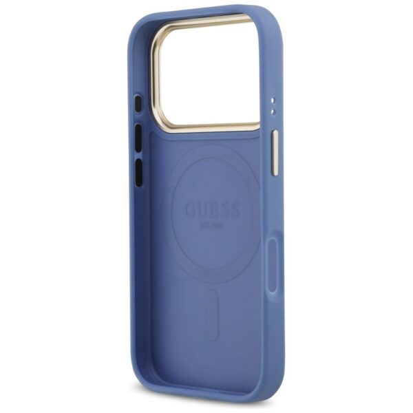0b63ef736f23c54204ddce437222d5e3 GUESS case for IPHONE 17 Pro compatible with MagSafe GUHMP17LPG4SEMCB (PU W/ 4G Stripe) blue