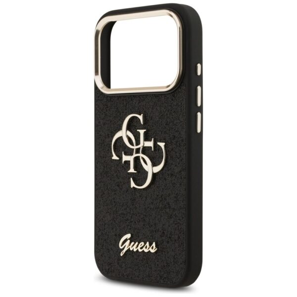 GUESS case for IPHONE 17 Pro GUHCP17LHG4SGCK (Fixed Glitter Big 4G Metal Frame) black