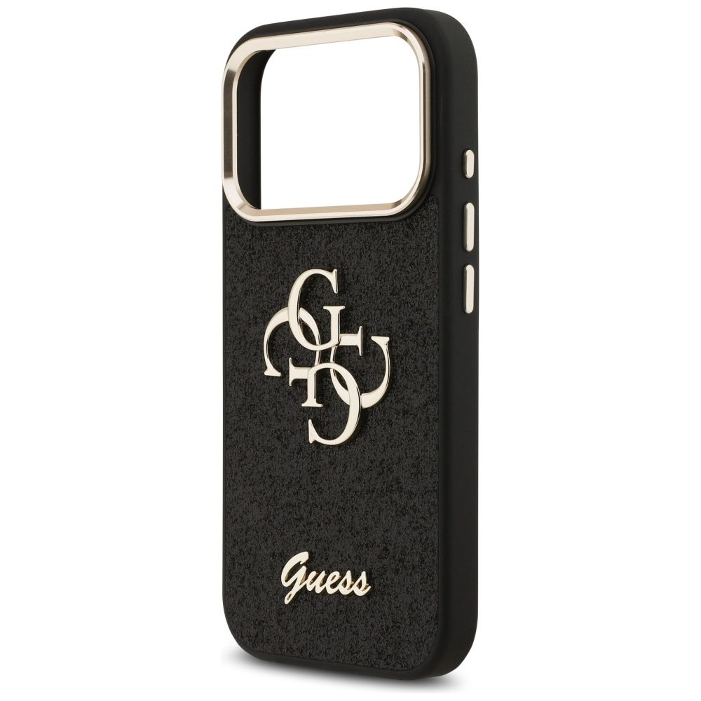 GUESS case for IPHONE 17 Pro GUHCP17LHG4SGCK (Fixed Glitter Big 4G Metal Frame) black