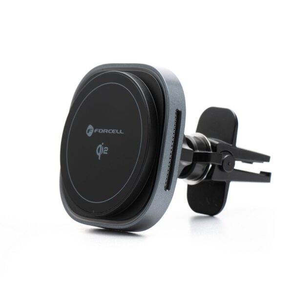 FORCELL F-GRIP Air Mag (F-07) magnetic car holder for air vent with wireless charging compatible with MagSafe Qi2 15W grey