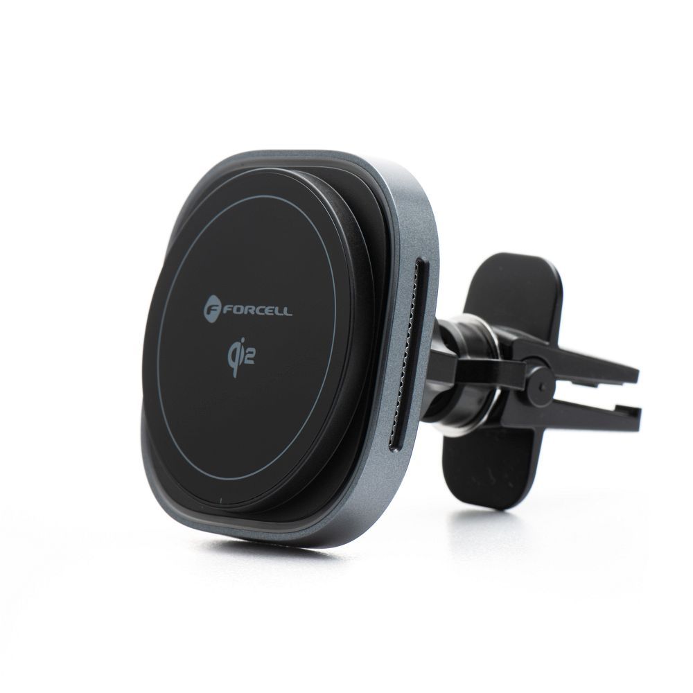 FORCELL F-GRIP Air Mag (F-07) magnetic car holder for air vent with wireless charging compatible with MagSafe Qi2 15W grey