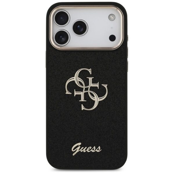 GUESS case for IPHONE 17 Pro Max GUHCP17XHG4SGCK (Fixed Glitter Big 4G Metal Frame) black