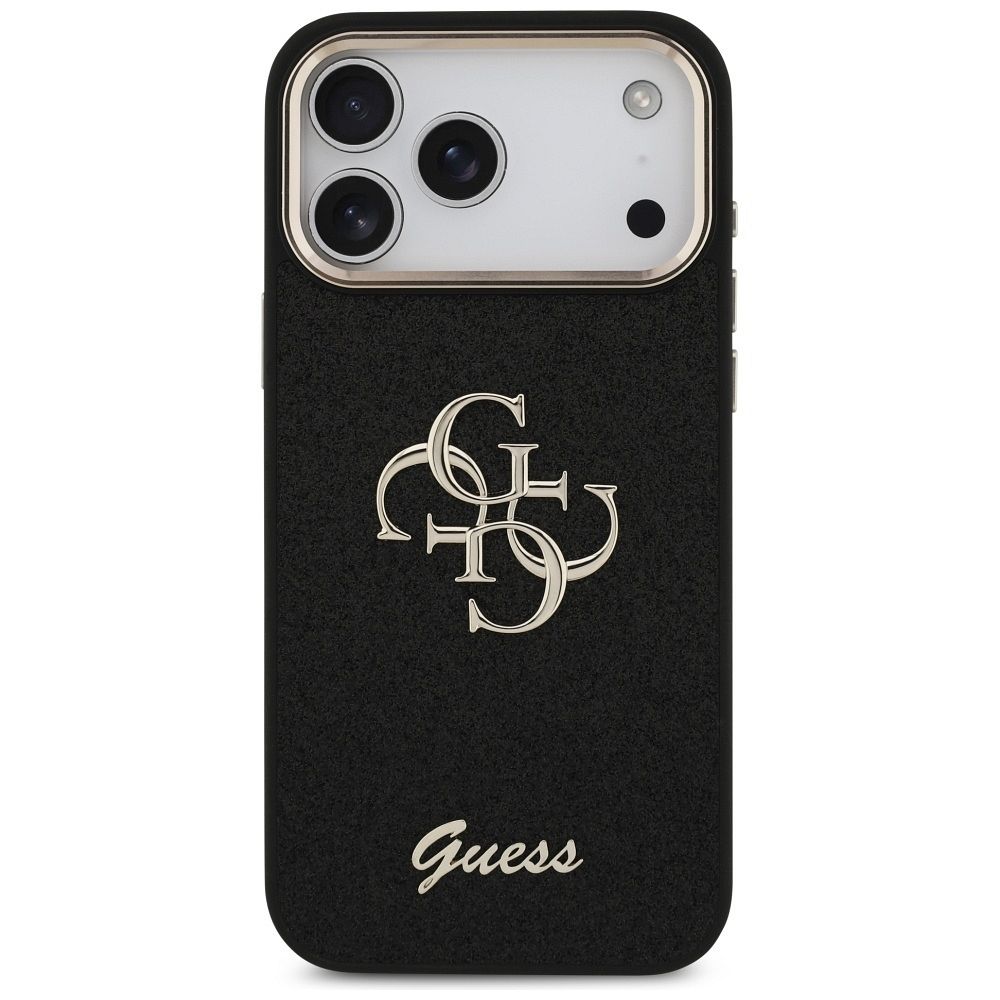 GUESS case for IPHONE 17 Pro Max GUHCP17XHG4SGCK (Fixed Glitter Big 4G Metal Frame) black
