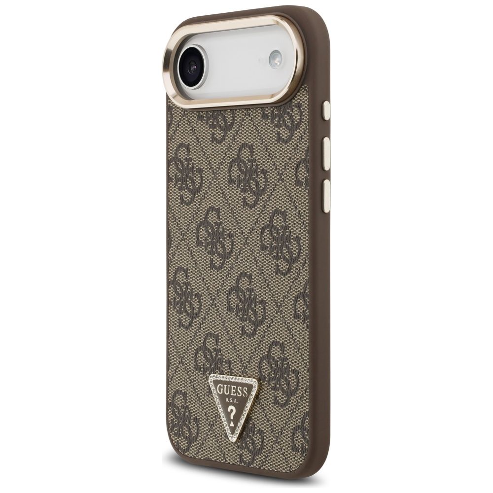 0d56b1b1acdc238d9595c7b1d7a41f49 GUESS case for IPHONE 17 Air compatible with MagSafe GUHMP17MP4GTDGMW (4G PU W/ Triangle Logo) gold brown