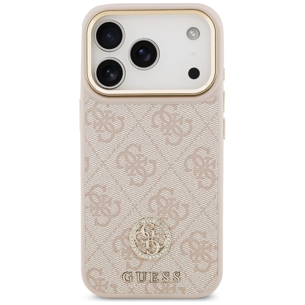 0e22c96c83ae58a950d6e533826f48a3 GUESS case for IPHONE 17 Pro compatible with MagSafe GUHMP17LP4GRMDEP (PU W/ 4G Strass Logo) pink