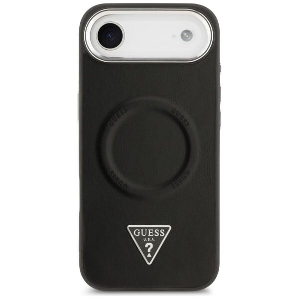 GUESS case for IPHONE 17 Air compatible with MagSafe GUHMP17MPSDTSCMK (PU W/ Triangle Logo) black