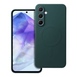 SILICONE MAG COVER case compatible with MagSafe for SAMSUNG A55 dark green