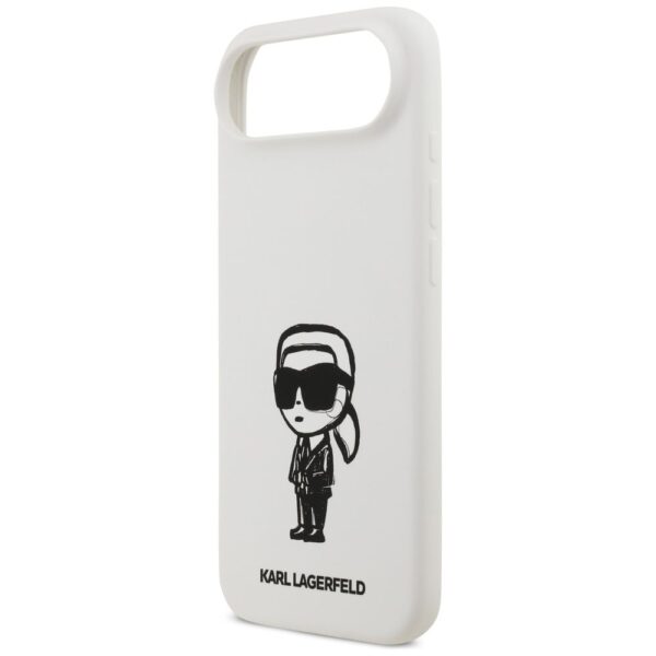 KARL LAGERFELD case for IPHONE 17 Air compatible with MagSafe KLHMP17MSKIGROH (Silicone W/ KL Sketch & Logo) white