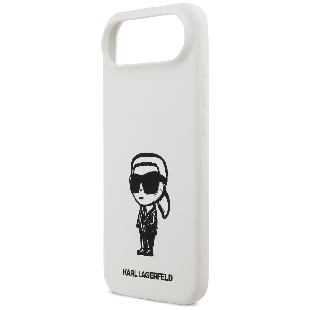 0ef81ee397331a4be163de70409bd373 KARL LAGERFELD case for IPHONE 17 Air compatible with MagSafe KLHMP17MSKIGROH (Silicone W/ KL Sketch & Logo) white