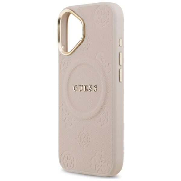 0f32202af233979e47d472146e7e430d GUESS case for IPHONE 17 compatible with MagSafe GUHMP17SPSAMSECP (PU W/ Peony Hot Stamp) pink