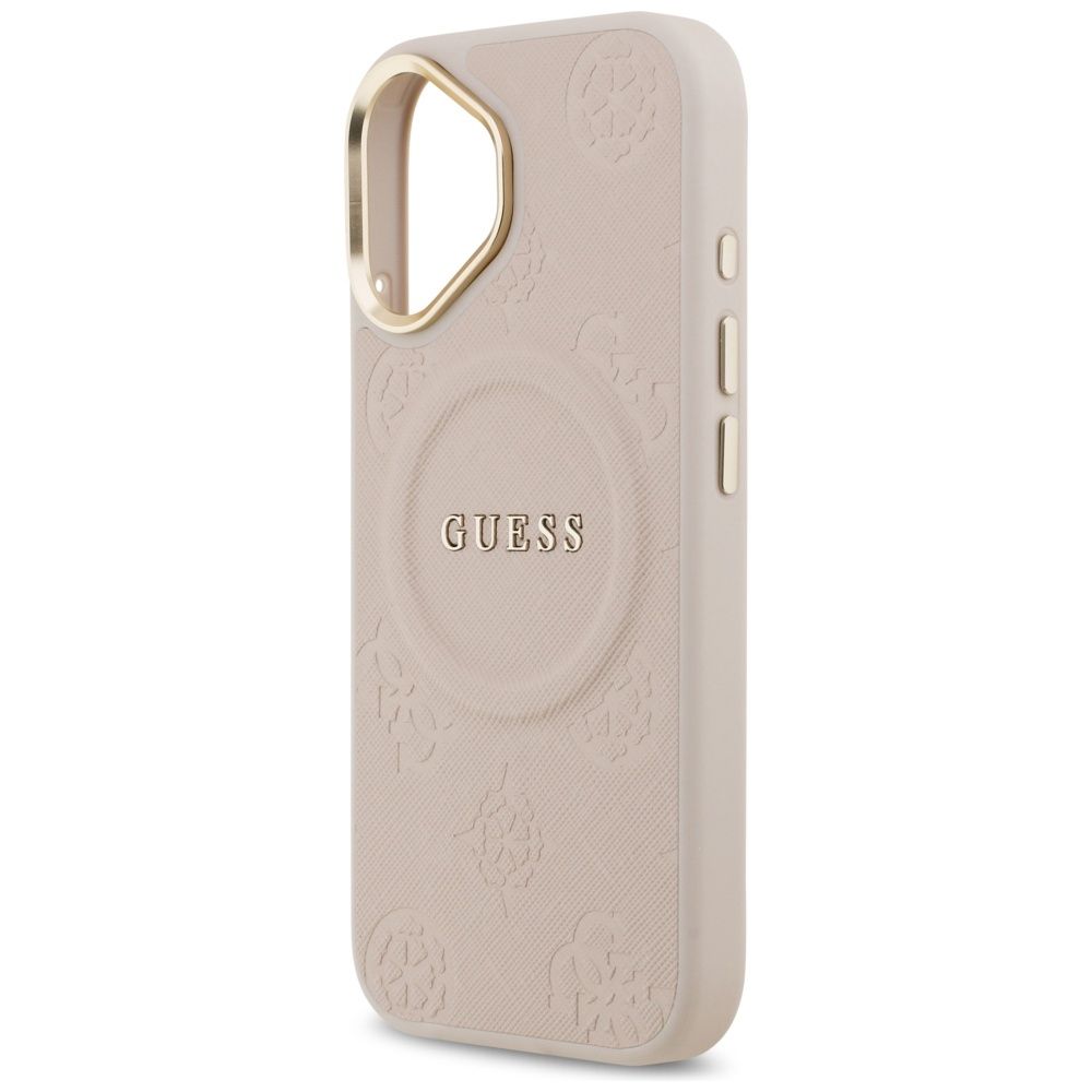 0f32202af233979e47d472146e7e430d GUESS case for IPHONE 17 compatible with MagSafe GUHMP17SPSAMSECP (PU W/ Peony Hot Stamp) pink