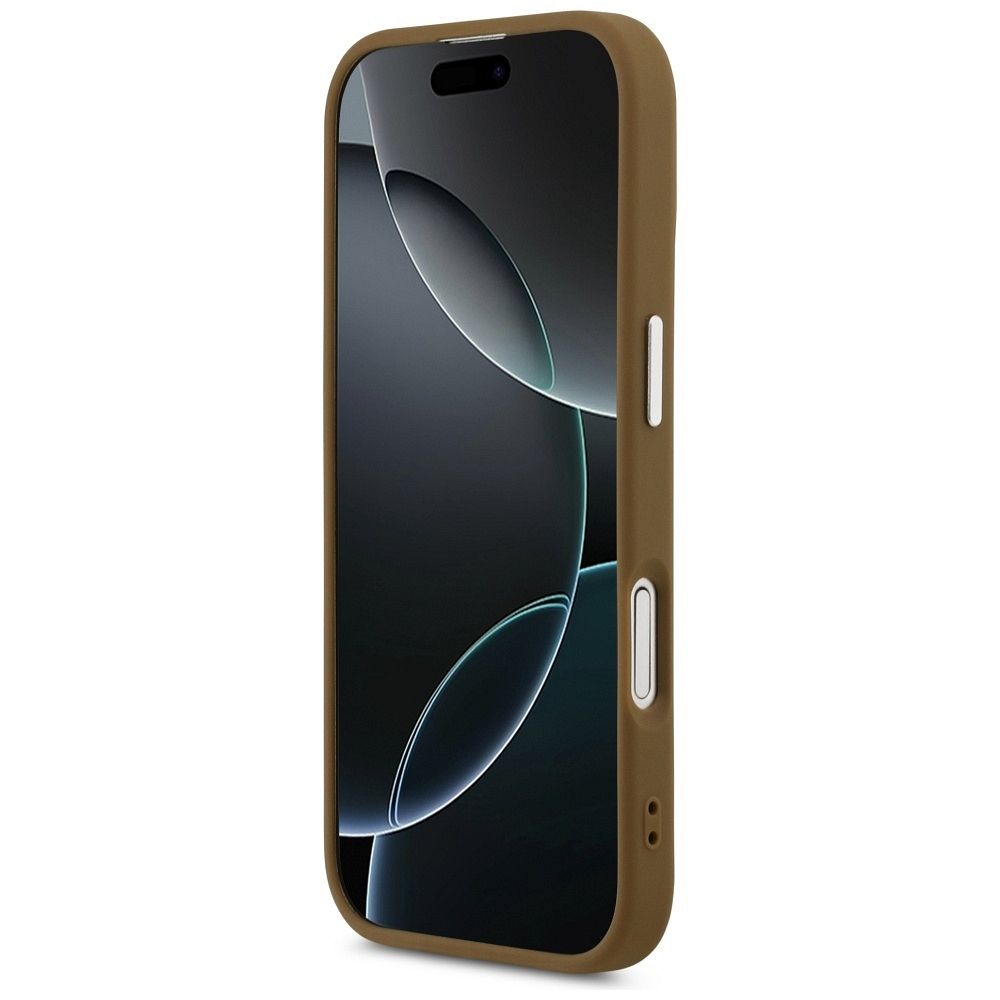 GUESS case for IPHONE 17 compatible with MagSafe GUHMP17SPSDTSCMW (PU W/ Triangle Logo) brown