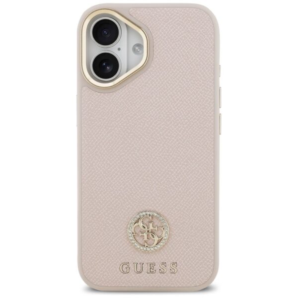 0f786ac7d423ef027b40aeeda40bf35d GUESS case for IPHONE 17 compatible with MagSafe GUHMP17SPGCRMDEP (PU W/ Grained Strass Logo) pink