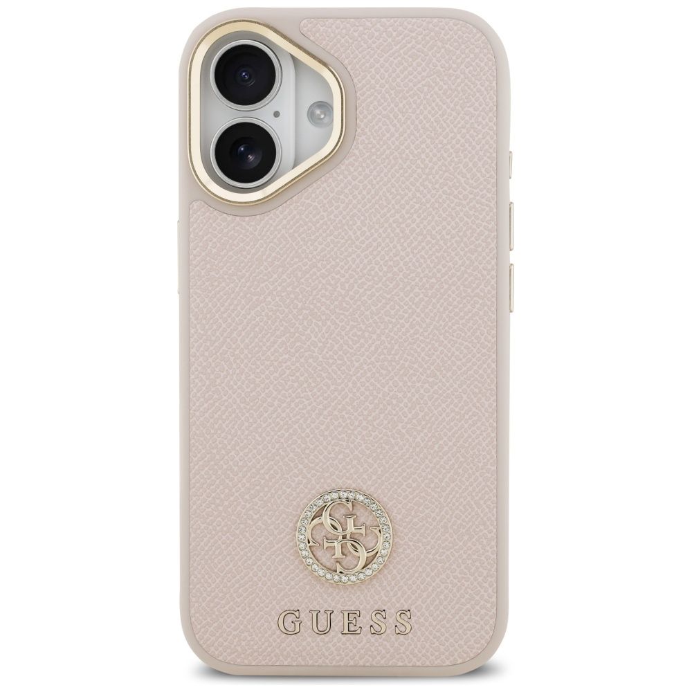 0f786ac7d423ef027b40aeeda40bf35d GUESS case for IPHONE 17 compatible with MagSafe GUHMP17SPGCRMDEP (PU W/ Grained Strass Logo) pink