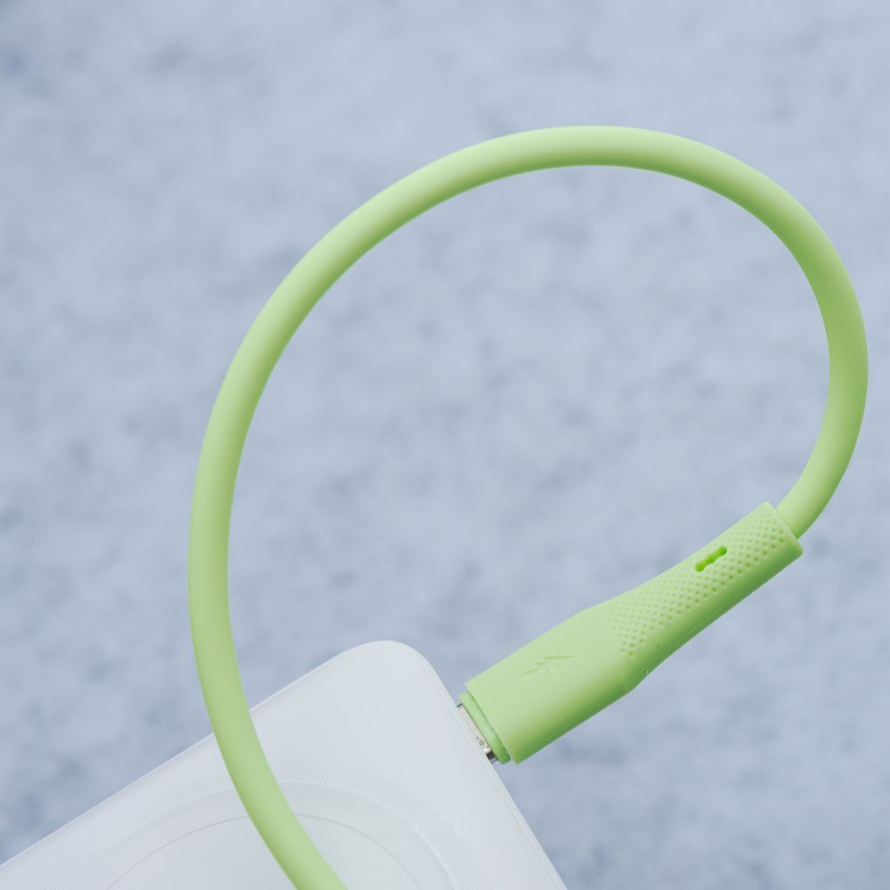 FORCELL F-ENERGY C343 cable USB A to Lightning 2,4A 12W Silicone 1 m green