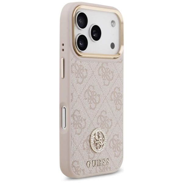 0fe947cb5cd644d0491eb9ac00cf8ce4 GUESS case for IPHONE 17 Pro compatible with MagSafe GUHMP17LP4GRMDEP (PU W/ 4G Strass Logo) pink