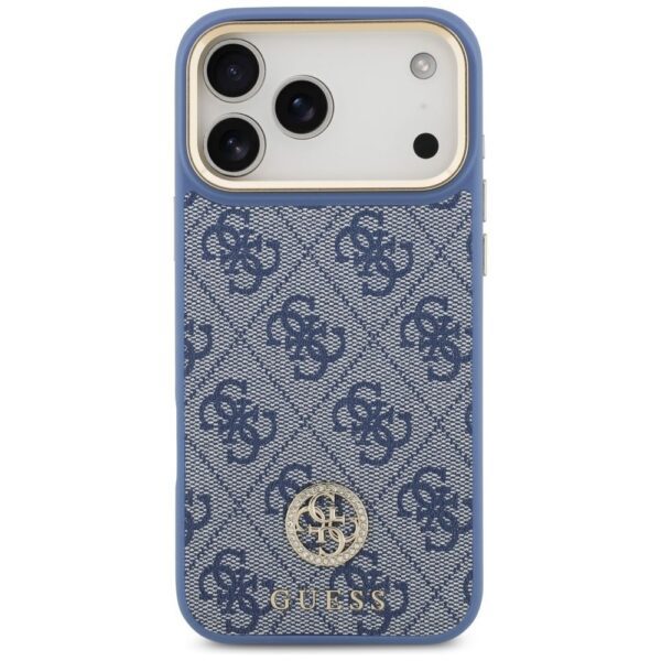 1007dc82d6135e593afa0f6d40d144d5 GUESS case for IPHONE 17 Pro Max compatible with MagSafe GUHMP17XP4GRMDEB (PU W/ 4G Strass Logo) blue