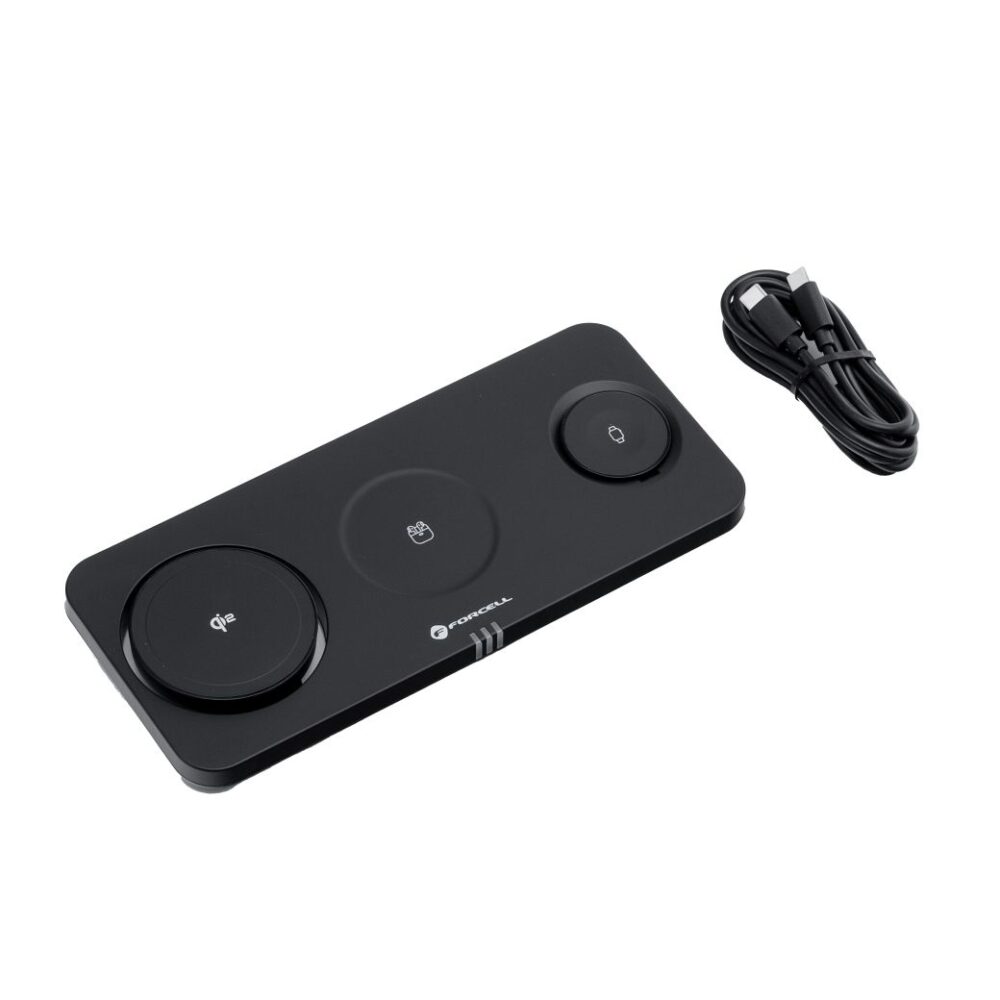 FORCELL F-ENERGY MagNetix 3w1 Qi2 20,5W wireless charger compatible with MagSafe black