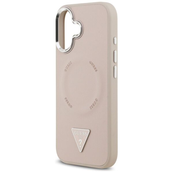 GUESS case for IPHONE 17 compatible with MagSafe GUHMP17SPSDTSCMP (PU W/ Triangle Logo) pink