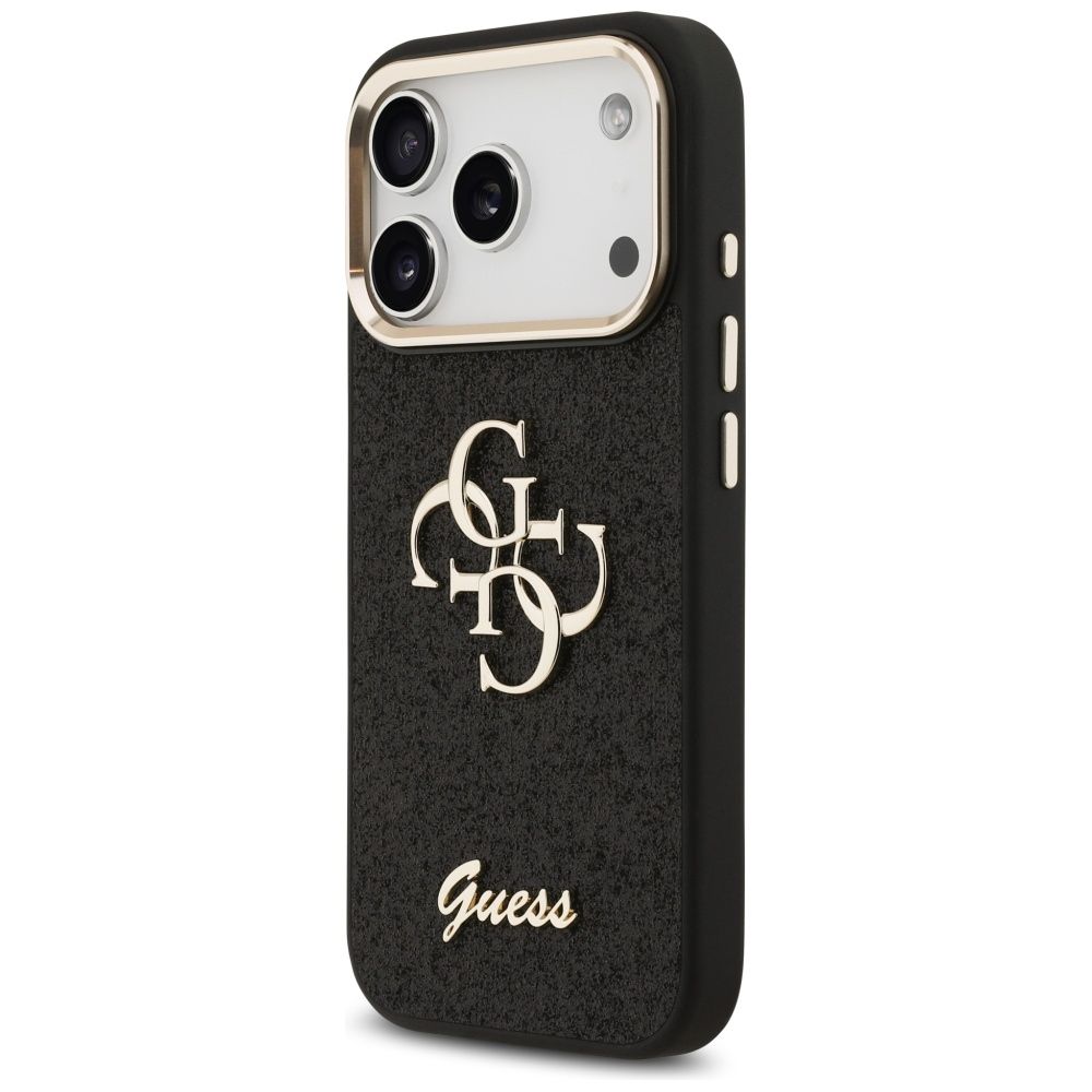 GUESS case for IPHONE 17 Pro GUHCP17LHG4SGCK (Fixed Glitter Big 4G Metal Frame) black