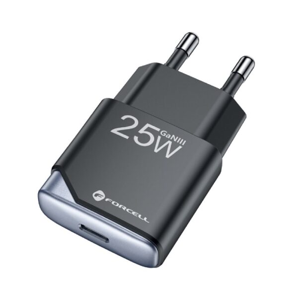 FORCELL F-ENERGY GaN III B125101-E Ultra Slim travel charger 1 x Type C + USB A PD QC4.0 3A 25W black