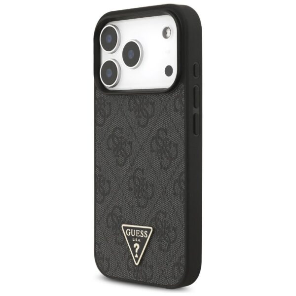 12531544381267d599f2af31ed4998cc GUESS case for IPHONE 17 Pro compatible with MagSafe GUHMP17LP4TSDPPSK (4G PU W/ Strap Triangle Logo) black
