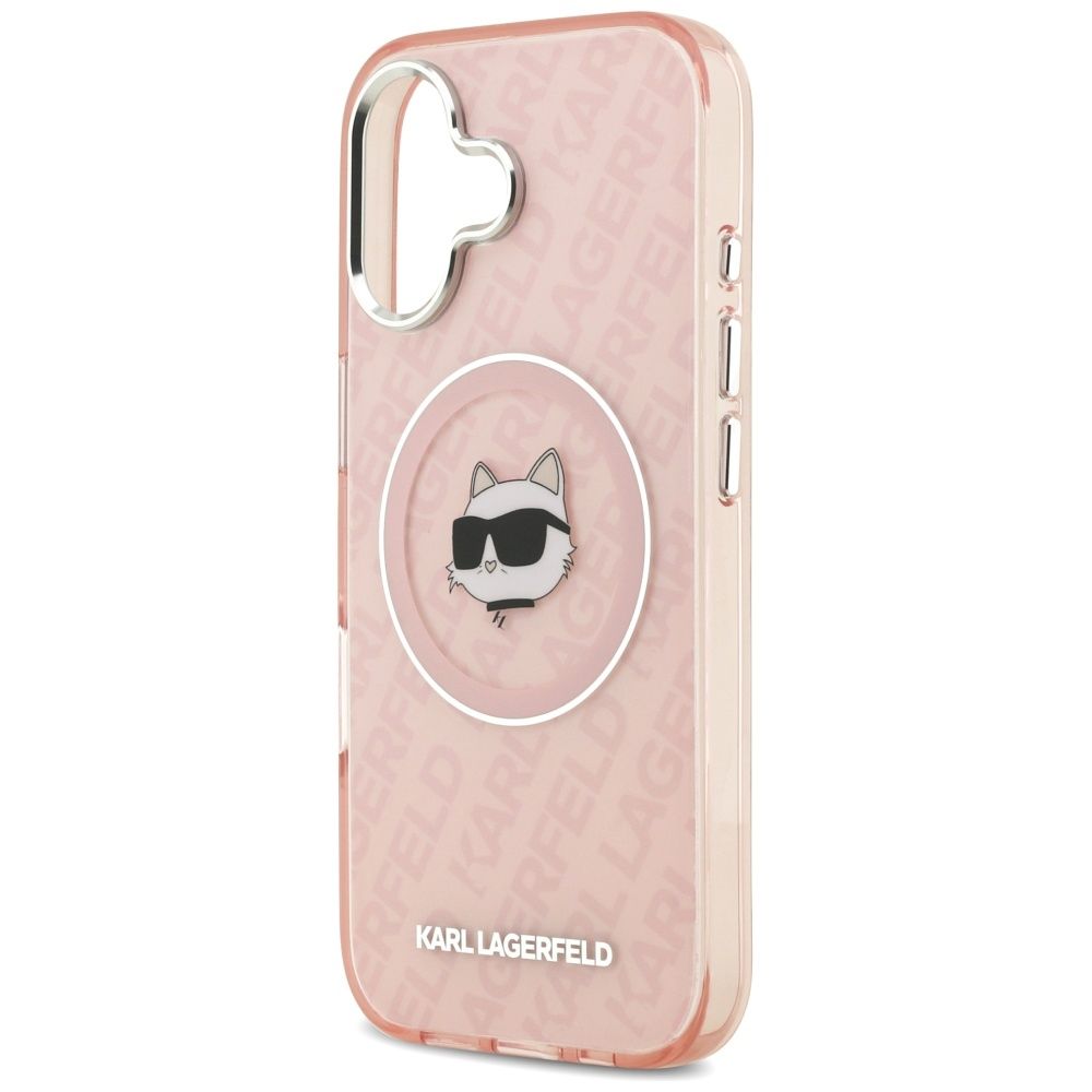 KARL LAGERFELD case for IPHONE 17 compatible with MagSafe KLHMP17SHMKBCHOP (IML Choupette Head Logo) pink