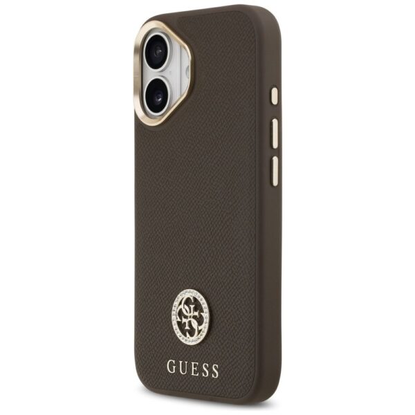 1369c582b9a250004c6133c55b45669d GUESS case for IPHONE 17 compatible with MagSafe GUHMP17SPGCRMDEW (PU W/ Grained Strass Logo) brown