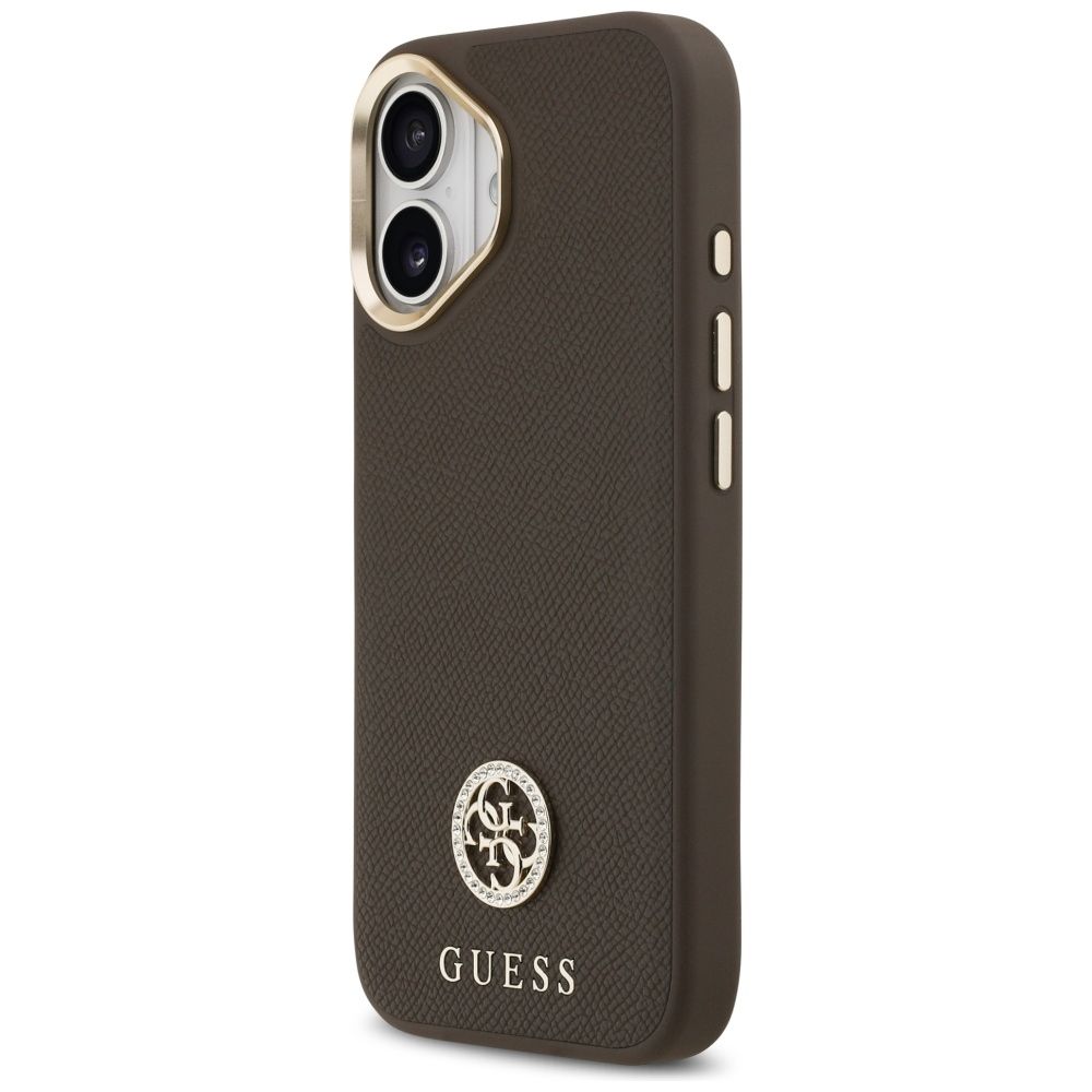 1369c582b9a250004c6133c55b45669d GUESS case for IPHONE 17 compatible with MagSafe GUHMP17SPGCRMDEW (PU W/ Grained Strass Logo) brown
