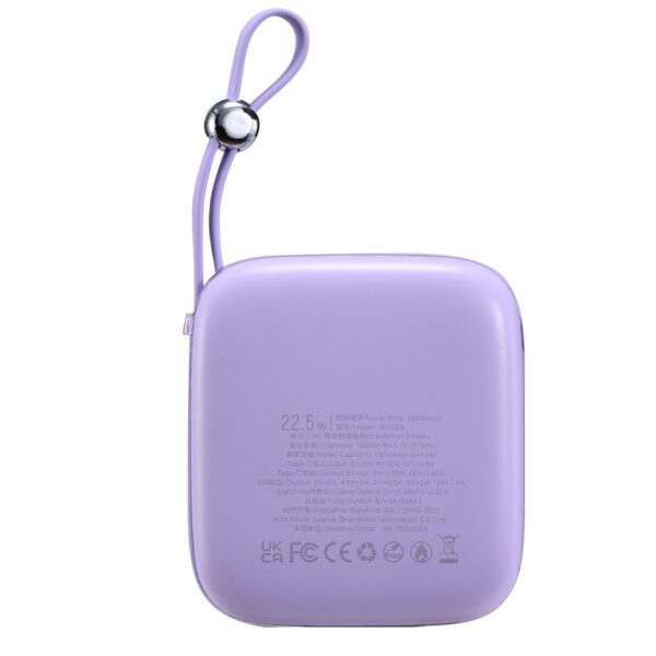 Joyroom powerbank 10000mAh Jelly Series 22.5W with built-in Lightning cable purple (JR-L003)eng