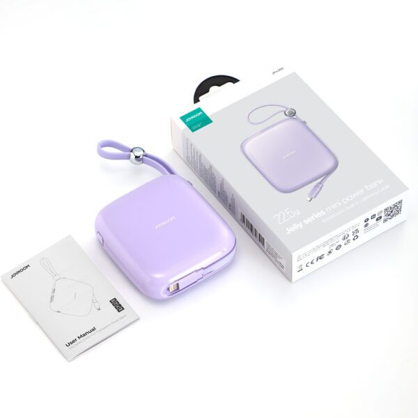 Joyroom powerbank 10000mAh Jelly Series 22.5W with built-in Lightning cable purple (JR-L003)eng