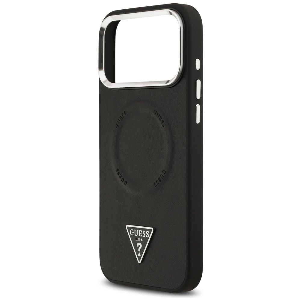 13f8a9b83ac06b2b4129fbaabae32ebe GUESS case for IPHONE 17 Pro compatible with MagSafe GUHMP17LPSDTSCMK (PU W/ Triangle Logo) black