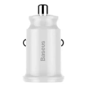 Ładowarka samochodowa Baseus Grain 2x USB 5V 3.1A (biała)