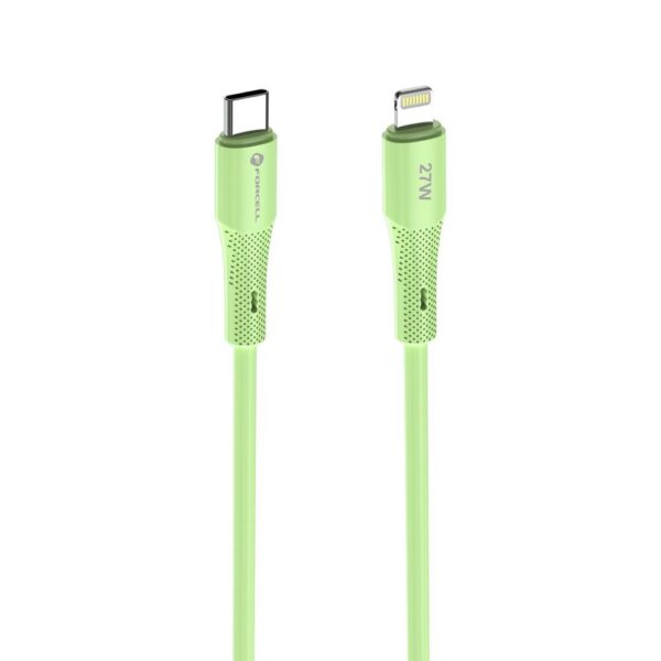 FORCELL F-ENERGY C346 cable Type C to Lightning PD 3A 27W Silicone 1 m green