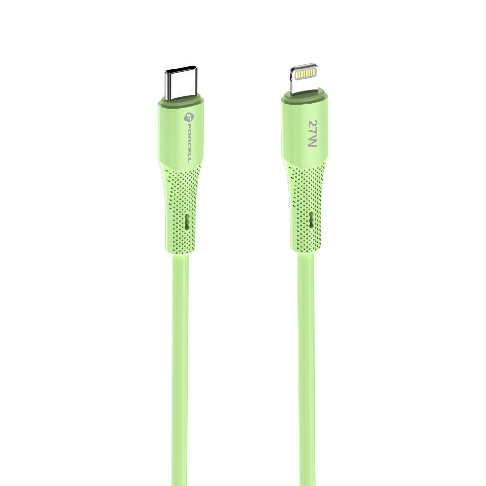 FORCELL F-ENERGY C346 cable Type C to Lightning PD 3A 27W Silicone 1 m green