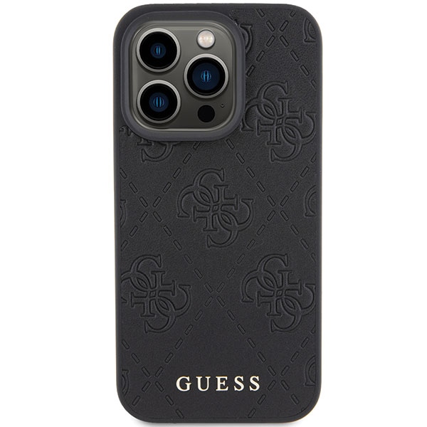 Guess Leather 4G Stamped case for iPhone 15 Pro Max - blackeng