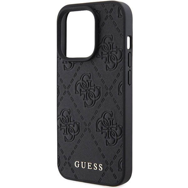 Guess Leather 4G Stamped case for iPhone 15 Pro Max - blackeng