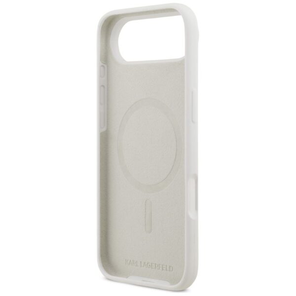 KARL LAGERFELD case for IPHONE 17 Air compatible with MagSafe KLHMP17MSKIGROH (Silicone W/ KL Sketch & Logo) white