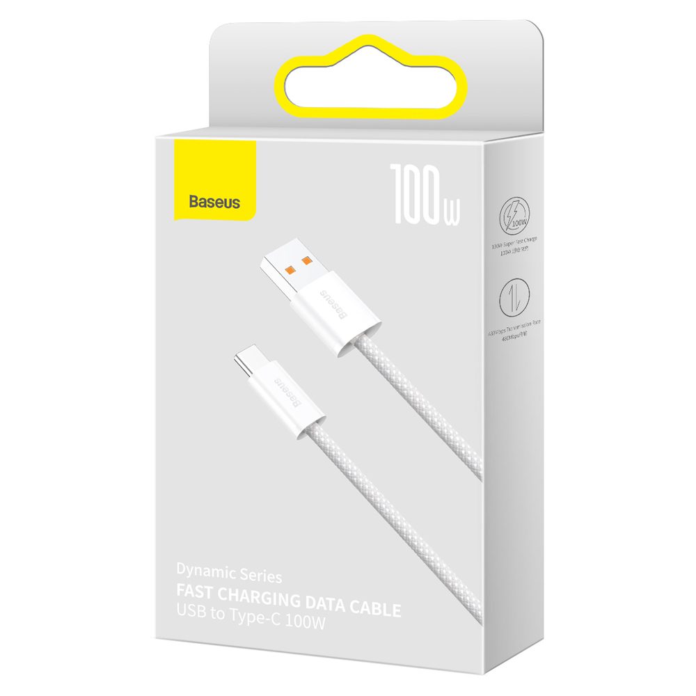 Baseus Dynamic Series USB - USB Type C cable 100W 2m white (CALD000702)eng