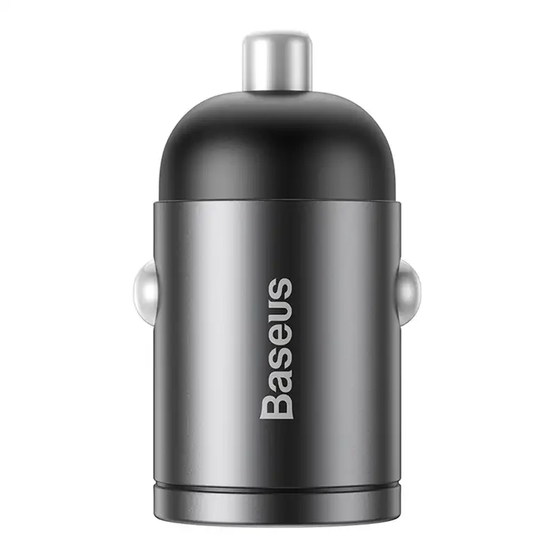 Mini ładowarka samochodowa Baseus Tiny Star, USB, QC 3.0, 30W (szara)